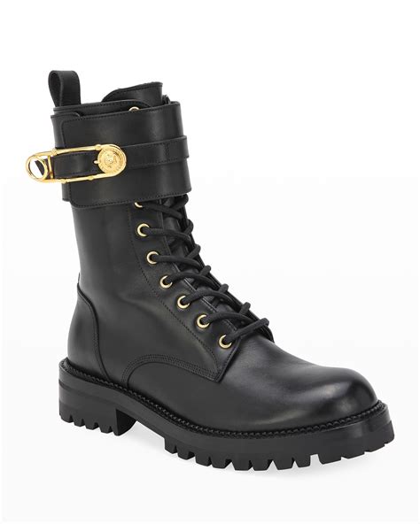 versace chain reaction safety pin|versace safety pin leather boots.